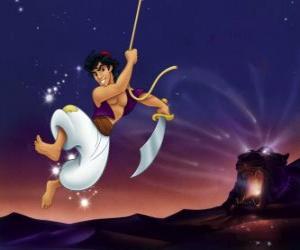 Puzzle Aladdin en combatant avec son épée