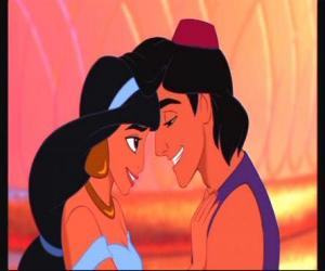 Puzzle Aladdin et Jasmine amoureux