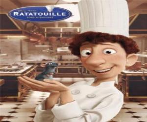 Puzzle Alfredo Linguini, le garçon maladroit d'ordures qui devient un chef célèbre avec l'aide de Remy