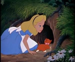 Puzzle Alice et son chat sont de Diana et de parvenir à la Terre des Merveilles