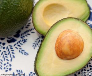 Puzzle Avocat, fruit entier et le fruits partie avec de semence