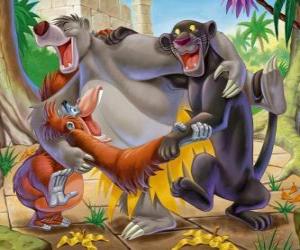 Puzzle Bagheera la panthère. Balooo Ours et King Louie