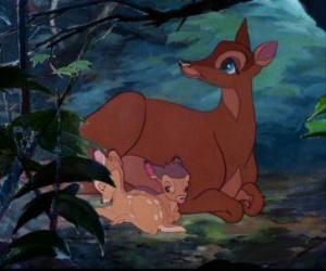 Puzzle Bambi avec sa mère