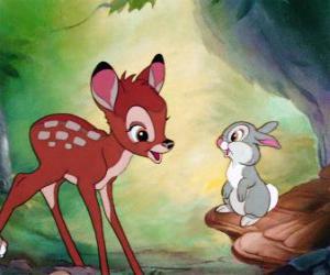 Puzzle Bambi de parler à Pan-Pan 