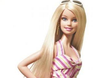 Puzzle Barbie lunettes de soleil sur la tête