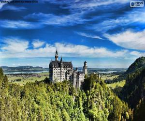 Puzzle Bâtiment fortifiéu château au sommet d'une montagne