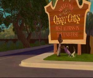 Puzzle Bienvenue panneaux pour la ville de Oakey Oaks