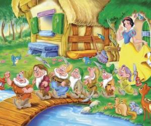 Puzzle Blanche-Niege dire adieu les sept nains
