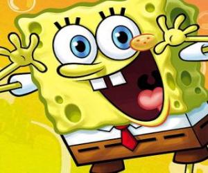 Puzzle Bob l'éponge est une éponge de mer avec de grands yeux