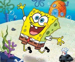 Puzzle Bob l'éponge est une éponge de mer avec de grands yeux