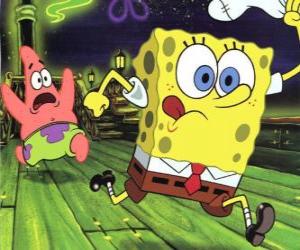 Puzzle Bob l'éponge et son ami, Patrick l'étoile en cours d'exécution