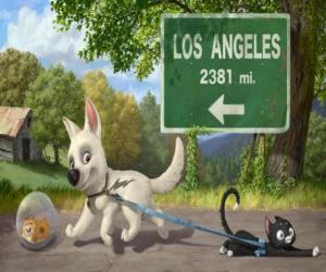 Puzzle Bolt avec Rhino et Mittens - Volt avec Rhino et Mitaine sur la route de Hollywood