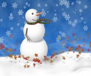 Puzzle Bonhomme de neige avec écharpe