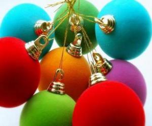 Puzzle boules de Noël de couleur