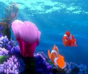 Puzzle Corail et Marlin avec sa nouvelle maison avec vue sur l'océan