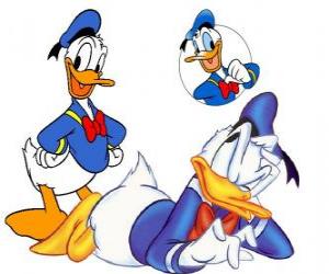 Puzzle Donald Duck avec sa marinière et casquette et un nœud papillon