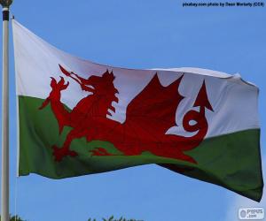 Puzzle Drapeau de le pays de Galles, nation du Royaume-Uni