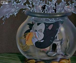 Puzzle Figaro, baisers Cleo de célébrer et de Pinocchio est un vrai petit garçon