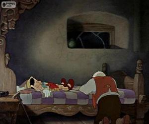 Puzzle Gepeto pleurer après le naufrage car il pense que Pinocchio morts
