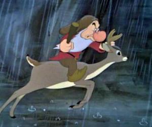 Puzzle Grincheux  monté sur la chasse au chevreuil a, Reine