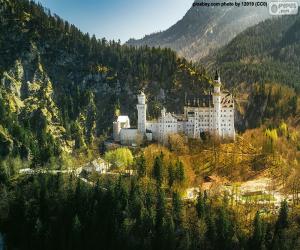 Puzzle Immense château entouré de bois