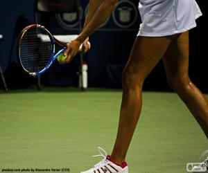 Puzzle Joueur de tennis disposant à frapper un service