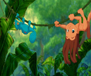 Puzzle L'enfant Tarzan jouer avec une liane dans la jungle
