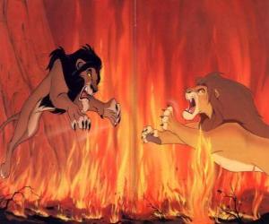 Puzzle La bataille finale entre Simba et le méchant Scar