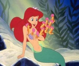 Puzzle La Petite Sirène Ariel avec ses amis les hippocampes