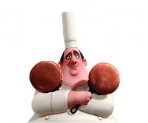 Puzzle Le chef Auguste Gusteau, avec deux plateaux