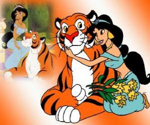 Puzzle Le grand tigre du Rajah et de la princesse Jasmine sont de grands amis