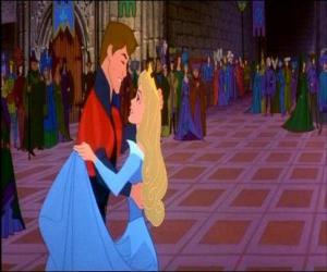 Puzzle Le prince et la princesse, Philipe et Aurore, dansant amateurs
