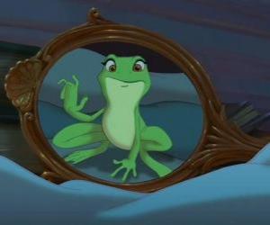 Puzzle Le sort tourne mal et Tiana devient une grenouille aussi.