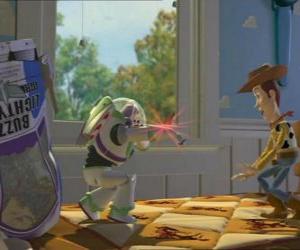 Puzzle Le temps que Woody connaît le nouveau jouet d'Andy.