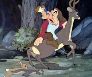 Puzzle Les animaux, après avoir vu la sorcière se faire écraser à chercher les nains