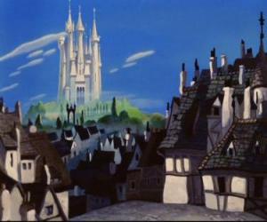 Puzzle Les gens avec le palais du roi, dans l'arrière-plan