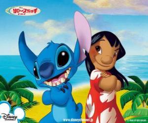 Puzzle Lilo et Stitch posent pour une photo