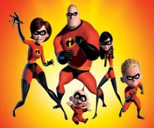 Puzzle M. Indestructible, Elastigirl, Viollette, Flèche et Jack-Jack