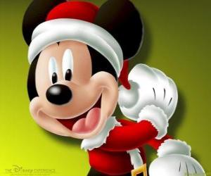 Puzzle Mickey Mouse avec vêtement de Père Noël