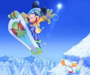 Puzzle Mickey Mouse snowboard