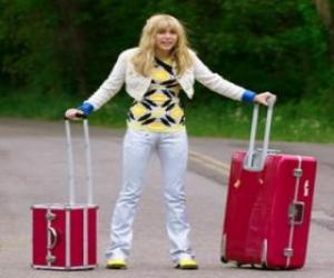 Puzzle Miley Stewart / Hannah Montana (Miley Cyrus) avec ses bagages au Tennessee