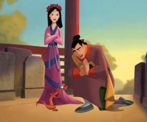 Puzzle Mulan à côté de Shang, le capitaine de l'armée