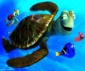 Puzzle Nemo et Dory avec les tortues Crush et Squirt