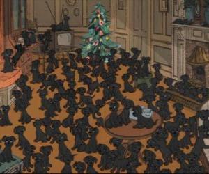Puzzle Part des 99 chiots dalmatiens qui ont accompagné Pongo et Perdita