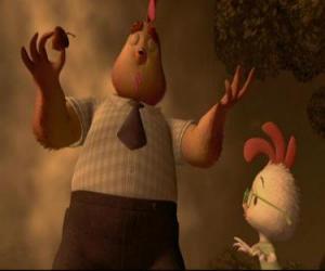 Puzzle Père de Chicken Little, Buck Cluck, montrant que le gland est tombé du ciel