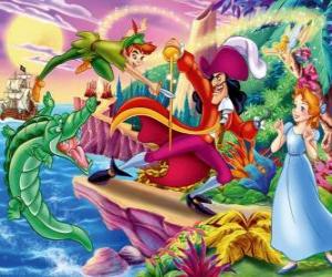 Puzzle Peter Pan de la lutte contre le Capitaine Crochet