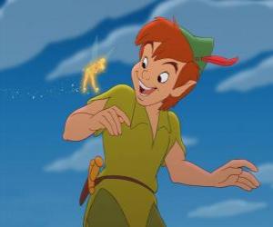 Puzzle Peter Pan et Clochette parlant dans les nuages