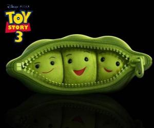 Puzzle Pois-in-a-pod est le plus beau jouet Toy Story 3, trois gouttes d'eau avec fermeture à glissière