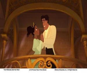 Puzzle Princesse Tiana et Prince Naveen et les êtres humains après un baiser