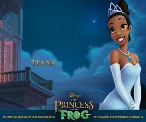 Puzzle Princesse Tiana, une jeune serveuse qui rêve de 19 ans et posséder son propre restaurant, la fin, elle se marie Naveen et ouvre son restaurant.